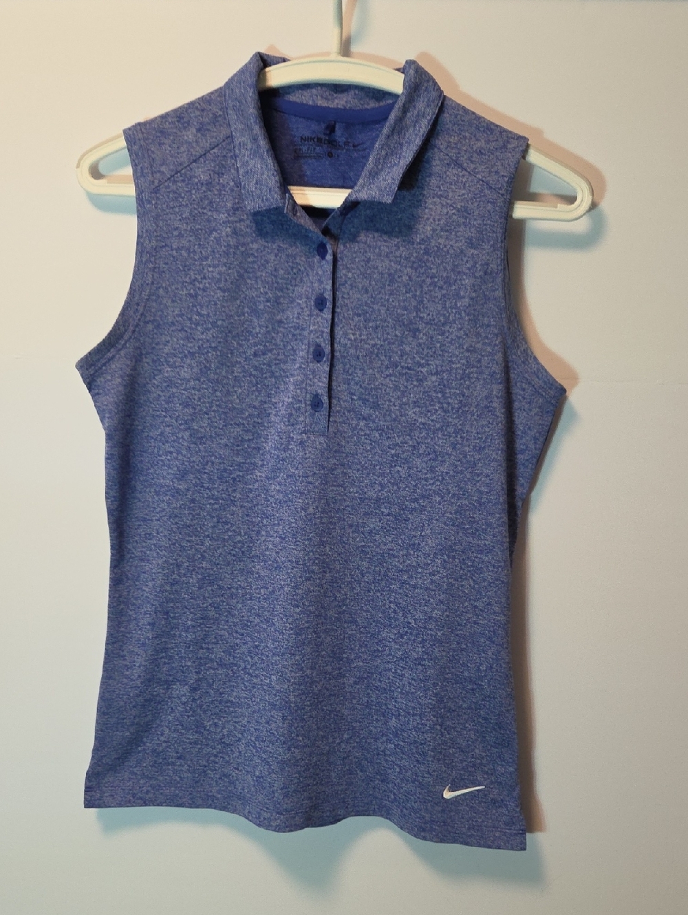 Nike Blue Sleeveless Polo Tank Golf Athletic Top L